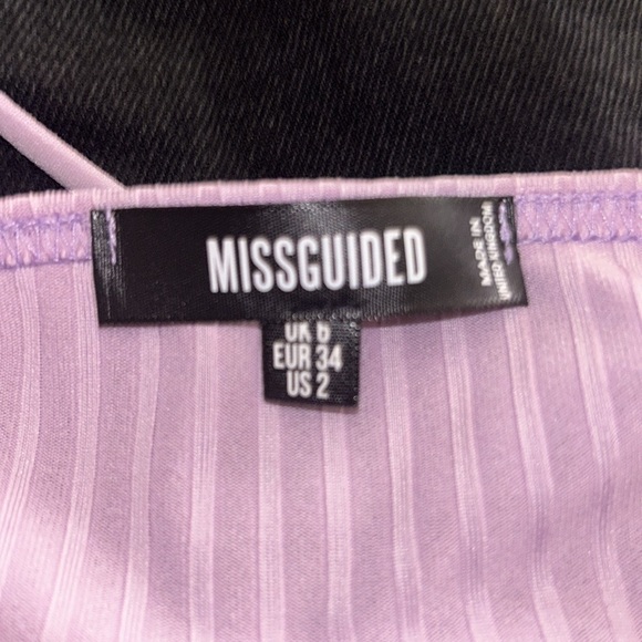 Lilac ribbed mini dress - Picture 2 of 3